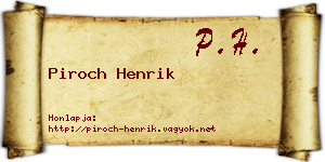 Piroch Henrik névjegykártya